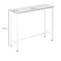 HOMCOM Mesa de Bar Mesa Alta con Encimera de Melamina Efecto Marmoleado y Patas de Acero Estilo Moderno para Cocina Cafetería Comedor 120x40x100 cm Blanco - details 2