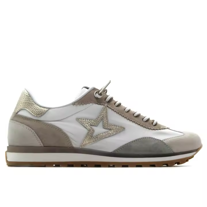 Cetti C-1259 Zapatilla sneakers deportiva casual,de piel y tela,cordón elástico,estrella,vintage,suela con tacos, para señora - 1