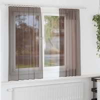 vidaXL Cortinas de gasa con trabillas 2 uds. en color Verde manzana/Marrón/Negro | protección solar decorativa para ventanas hogar oficina dormitorio fácil de instalar - details 1