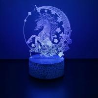 Lámpara Nocturna LED 3D Unicornio Anime Cambio De Color RGB Luz De Noche Para Niñas Decoración De Habitación Y Dormitorio Juguete Regalo - details 11