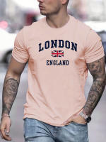 Camiseta De Algodón Puro 100% Para Hombre Verano Estampado London England Estilo Casual Ajuste Suelto Manga Corta Cuello Redondo - details 1
