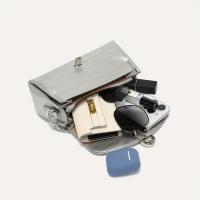 Bolso De Hombro Cruzado De Cuadrado Pequeño Para Mujer En Plata Moda De Trabajo Bolso De Mano Con Cadena De Plata - details 6