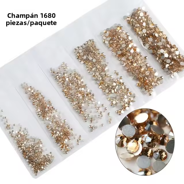 Decoraciones De Uñas Con Diamantes De Cristal Mixed Size Rhinestones Para Arte De Uñas 3D Gemas De Vidrio Accesorios Para Uñas SS4 SS6 SS8 SS10 SS12 - 1