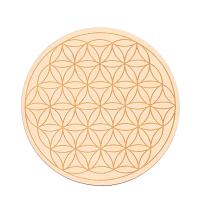 1PC Flor De La Vida Circulo Redondo Carved De Madera Natural Para Set De Piedras Y Cristales Decoración Y Hechicería DIY - details 7