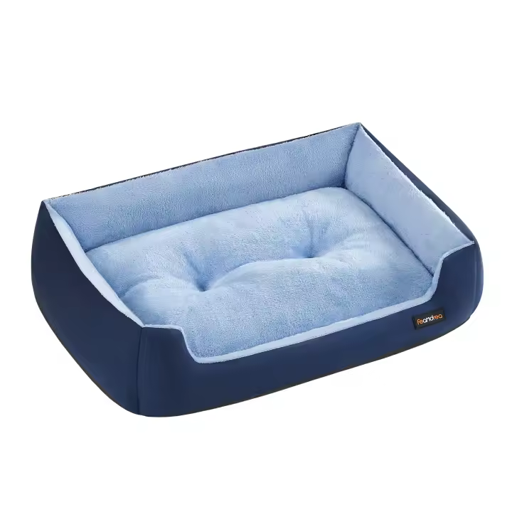Feandrea Cama para Perros, Sofá Cama para Mascotas, Alfombra Extraíble y Reversible, Bordes Elevados, Base Antideslizante, Talla L, 85 x 65 x 21 cm, Marrón Café y Beige Arena/Gris Paloma y Beige Arena/Gris Pizarra y Gris Paloma/Azul Carbón y Azul Pálido - 1