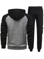 Chaqueta con capucha de dos piezas de otoño e invierno para hombre + mono, traje deportivo informal para hombre - details 2