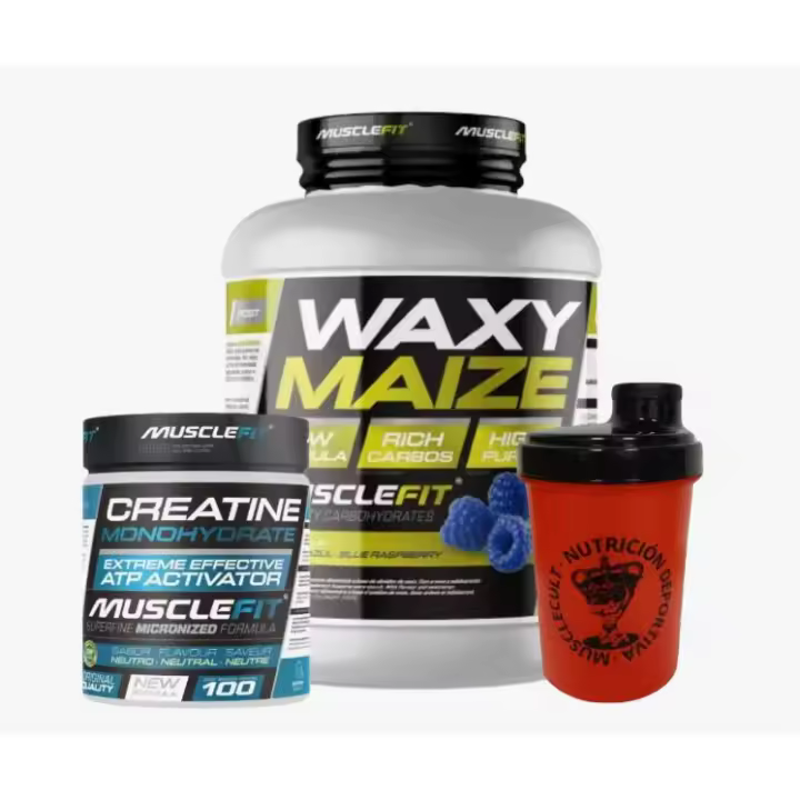 Pack Intra-Entreno Waxy Waize 2kg (varios sabores) + Creatina 300g (neutra) + Shaker (regalo) - Musclefit│MUSCLECULT - 1