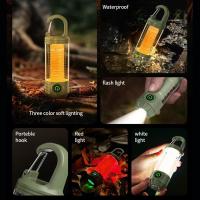 Mini interior LED recargable para camping, Luz portátil para exteriores con carro, Luz Blanca Cálida y luz roja, Modos 6, con flash de señalización - details 0