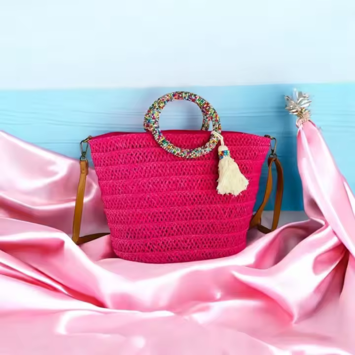 Bolso de Mano y Hombro de Verano Mujer | Bolso de Playa Papel de Rafia | 6 colores disponibles - 1