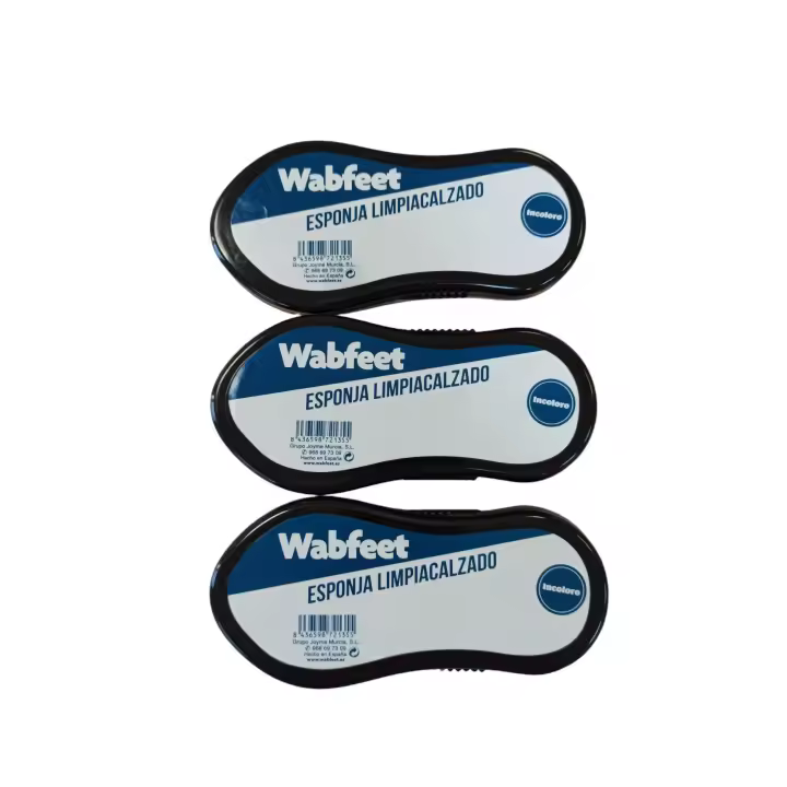 Wabfeet - Esponja autobrillo neutra para calzado y bolsos - Pack de 3 unidades (Hecho en España) - 1