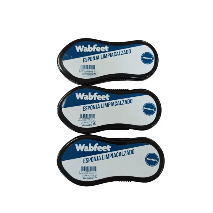 Wabfeet - Esponja autobrillo neutra para calzado y bolsos - Pack de 3 unidades (Hecho en España) - 1