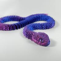 Decoración 3D Imprimida De Serpiente Viper 63cm Figuras Luminosas Con Articulaciones Móviles Modelos Animales Que Pueden Balancín Juguetes Para Estante De Casa - details 2