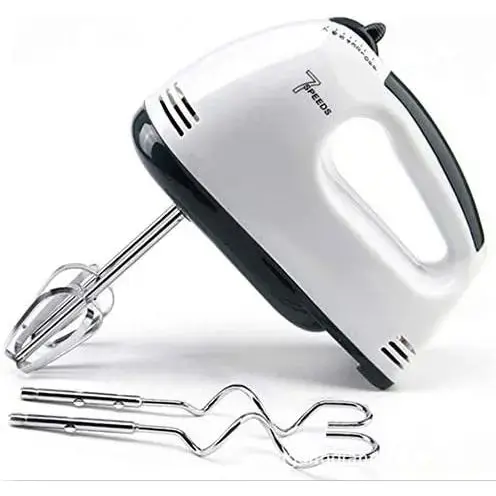 Batidora de mano eléctrica, batidora de 7 velocidades, batidora de mano con batidora y gancho para amasar, para pasteles, nata, brownies - 1