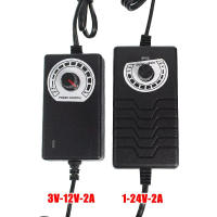 Adaptador Ajustable De Suministro De Energía Convertidor De Corriente DC 3V 5V 9V 12V 24V 2A 220V EU a 3 9 12 24 Voltios Cargador 5.5mm Universal Para Iluminación - details 0