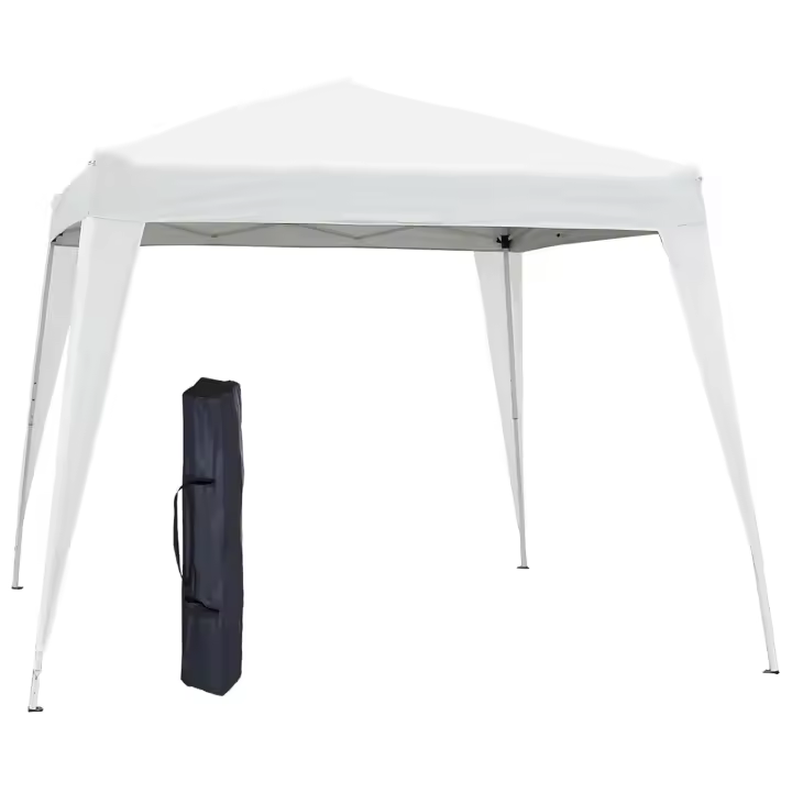 Carpa Plegable, Estructura Robusta, Regulable, Cenador, Pergolas de Jardin, Toldo Camping, Playa, Exterior, Carpas Repelentes al Agua, Cenadores para Jardin Impermeable Diseño Pop Up de Acero y Cubierta de Tela Oxford Gazebo- 2,4x2,4m Blanco - 1