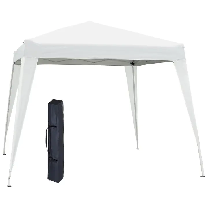 Carpa Plegable, Estructura Robusta, Regulable, Cenador, Pergolas de Jardin, Toldo Camping, Playa, Exterior, Carpas Repelentes al Agua, Cenadores para Jardin Impermeable Diseño Pop Up de Acero y Cubierta de Tela Oxford Gazebo- 2,4x2,4m Blanco - 1