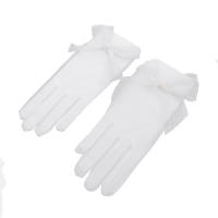 Guantes De Boda Elegantes Para Novia Con Lazo Accesorios De Boda Para Damas Guantes De Noche Formales De Encaje Rayón Talla Única - details 10