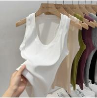 Camisola De Mujer 2025 Estilo Coreano Sólida Con Cuello Redondo Bajo Y Ribbed Basic Summmer Elasticado Slim Versátil - details 3