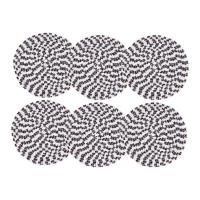 Cofan Pack de 6 salvamanteles individuales  Bajoplatos redondos  Diámetro: 38 cm  Color: beige y negro  Salvamanteles con detalles decorativos - details 0