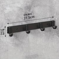 Ganchos De Pared Montados En Aluminio Negro Moderno HelloYoung Para Toallas Ropa Y Abrigos Perfectos Para El Baño Accesorio De Pared Metálico - details 4