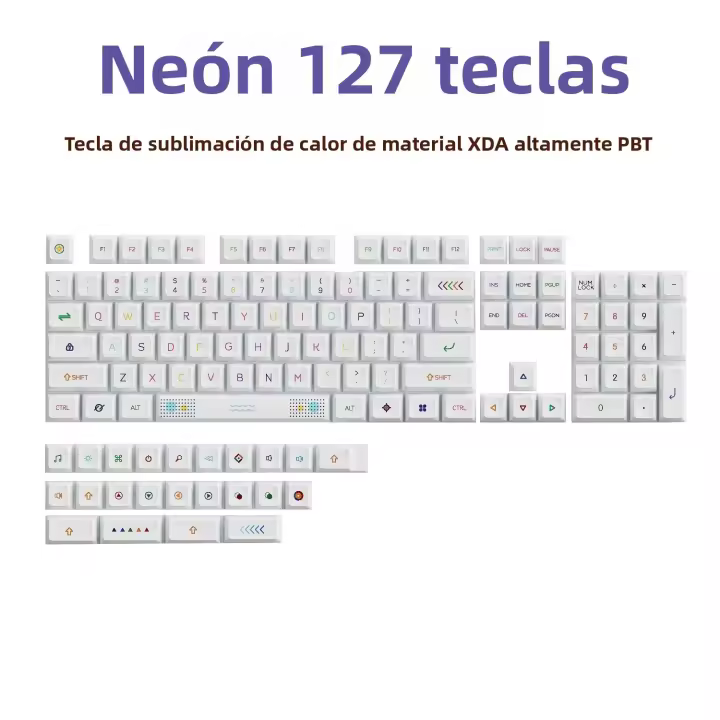 Keycaps De PBT Coreanas 127 Teclas Neon XDA Para Teclado Mecánico RGB Compatibles Con Cherry MX Switch Caps Para Gaming - 1