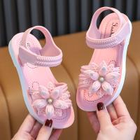 Sandalias De Tobillo Abierto Para Niñas Con Decoración De Flor En Color Sólido Transpirables Y Ligeras Para Uso Interior Exterior Playa - details 2