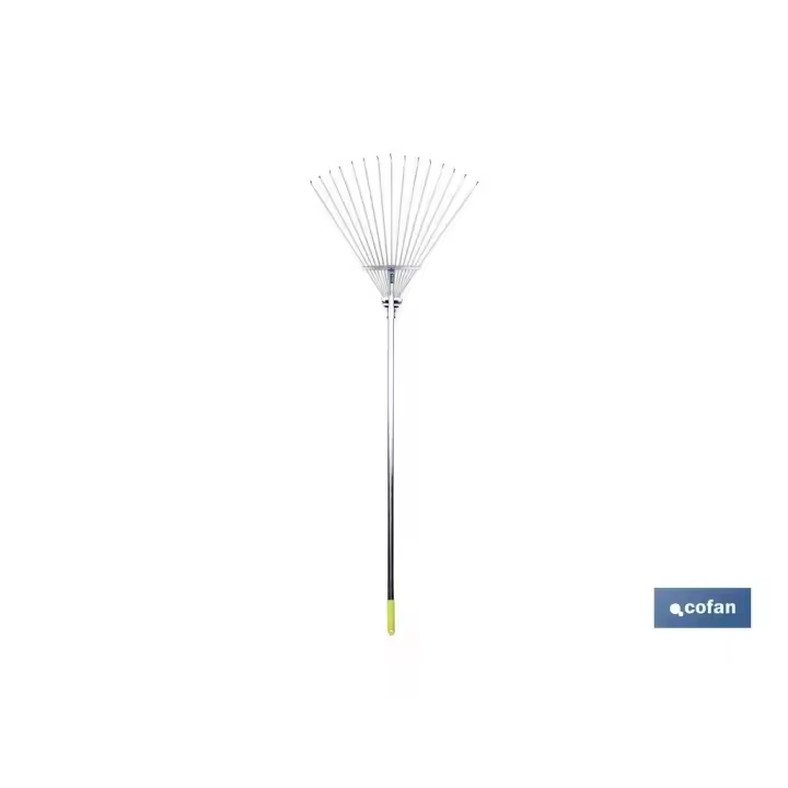 Escoba Plegable de Metal Cofan | 15 Puas | Recoge Hojas | Jardín y Agricultura - 1