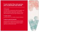 Vileda | Funda de planchar Comfort Plus | 3 capas extra gruesas (100% algodón, espuma y muletón | Sistema Quick&Fix con goma elástica y clip mejorado| Medida universal de 130 x 45 cm. - details 0