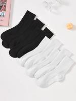 10 Pares De Calcetines De Medio Tamaño Para Mujer En Colores Negro Y Blanco Absorbentes De Sudor Moda Fácil De Combinar Y Cómodos - details 3