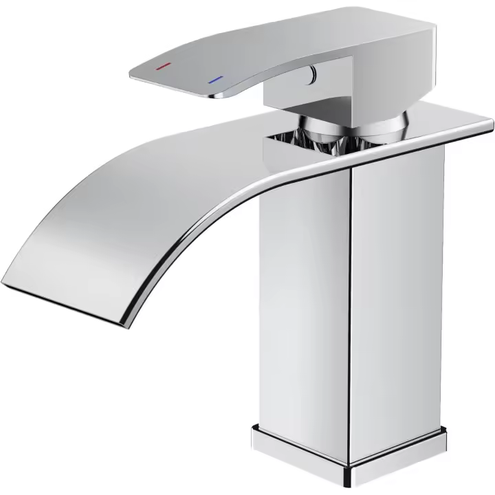 Grifo de baño, Grifo de Lavabo Cromado, Grifo de Una Sola Manija Para Lavabo with Altura de Pico de 80 MM, Ahorro de Agua, Ahorro de Energía. - 1