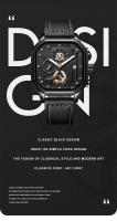 Reloj De Cuarzo Para Hombre POEDAGAR Lujo Casual Impermeable Con Luminiscencia Cuero Militar Deportivo Cronógrafo Fecha - details 7