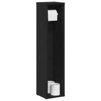 vidaXL Mueble de baño con portarrollos 20,5x20x90 cm en color Roble Sonoma/Blanco/Negro | almacenamiento funcional diseño moderno para baño dormitorio sala - details 2