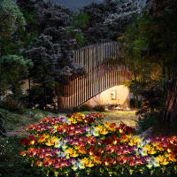 1pc Luz Solar De Terreno LED Con Flores Artificiales 7 Cabezas Luces Solares Para Patio Jardín Decoración De Navidad - details 4