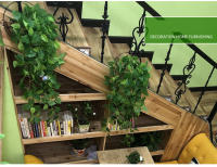 Planta Artificial De Hojas De Malvavisco 105cm/41in Verde Para Decoración De Ventanas Patios Jardines Interiores Exteriores - details 2