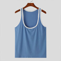 Camiseta De Gimnasio Para Hombre Verano Estilo Delgado Sin Mangas Deporte Moda Ajustada Vestido De Correo Patchwork Talla S-2XL - details 4