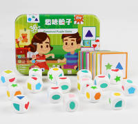 Juego De Tablero De Dados Con Formas Para Niños Juguete Educativo Montessori Cartas De Alineación Geométrica Juego De Memoria Para Desarrollar El Pensamiento Y La Socialización - details 4