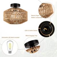 Lámpara De Techo De Rotura E27 Con Luz LED Tejida a Mano Para Decoración Moderna De Hogar Habitación Dormitorio Sala De Estar - details 4