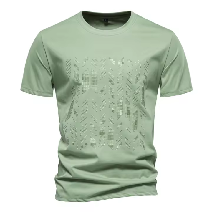 2024 Primavera y novedad de verano, camiseta informal de manga corta ajustada bordada de talla europea para hombre, camiseta de alta calidad a la moda - 1