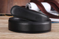 Cinturón Automático Para Hombres 3.5cm Sin Hebilla De Cuero PU De Alta Calidad Para Jeans Estilo Casual Color Sólido - details 3