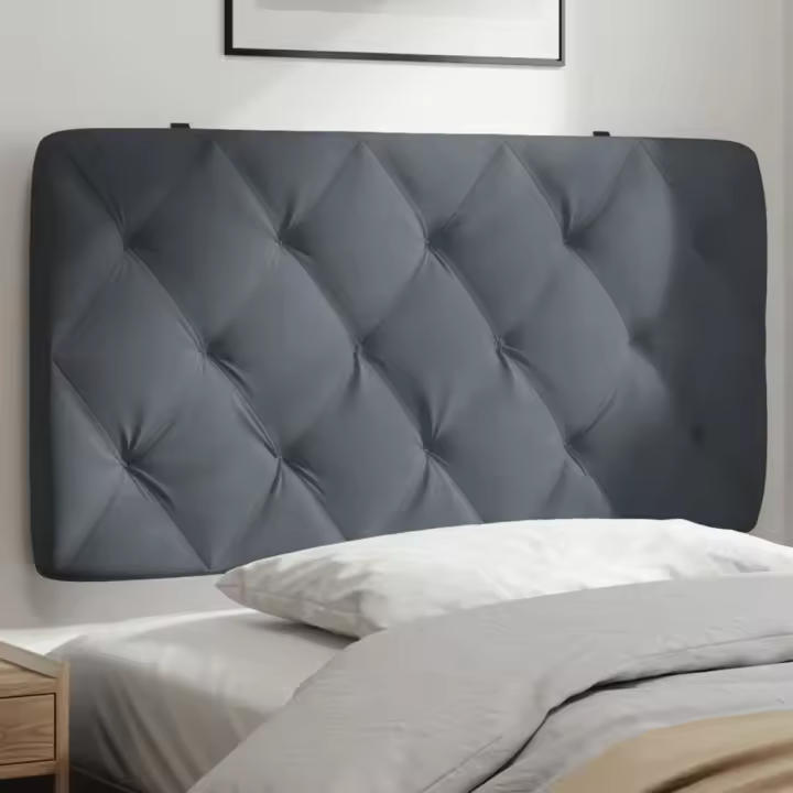 vidaXL Cabecero de cama acolchado terciopelo gris oscuro 100 cm - 1
