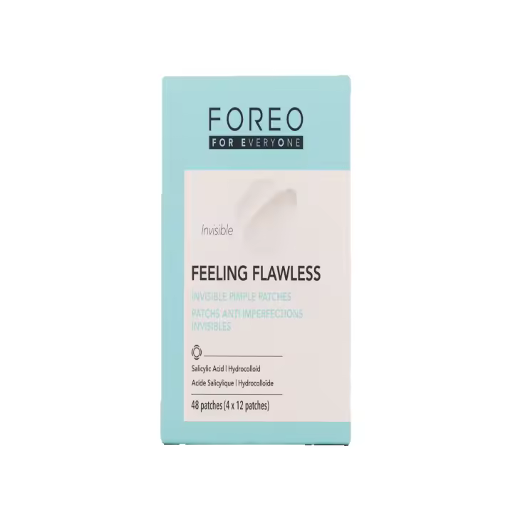 FOREO For EveryOne FEELING FLAWLESS Parches invisibles para granos anti-imperfecciones – 48 parches hidrocoloides con ácido salicílico, tratamiento vegano y libre de crueldad para todo tipo de piel - 1