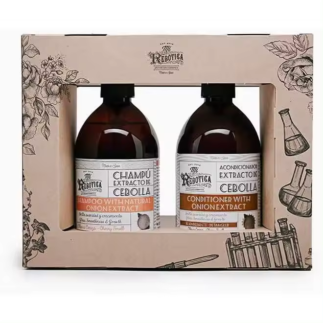 Mi Rebotica - Pack SMART: Champú Original con Extracto de Cebolla Olor Cereza (500 Ml) + Acondicionador Desenredante con Extracto de Cebolla Apto Todo Tipo de Cabellos (500 Ml) - 1