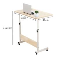 ARISE SHOP-Mesa Auxiliar Plegable Madera Metal,Mesa Portátil Ordenador Ajustable con Ruedas,Mesa de Cama con Ruedas,Mesa De Sofá para Sala De Estar, Dormitorio Y Oficina En Casa,65-89x50x40 cm - details 2