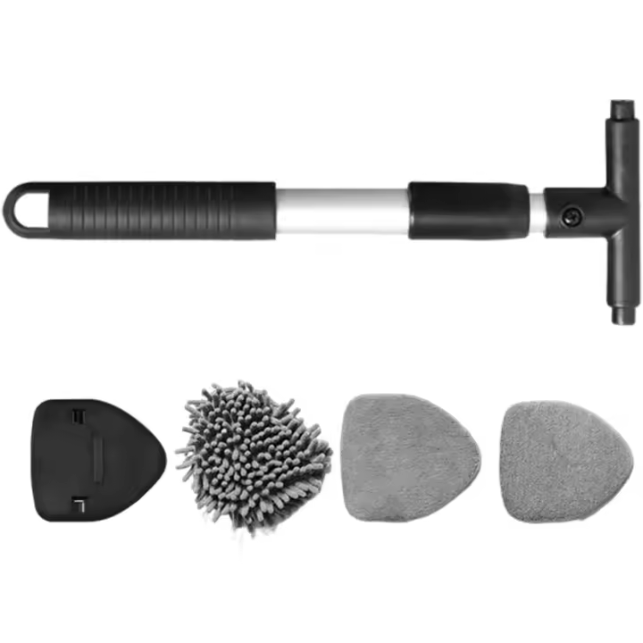 Cepillo de lavado de coche con mango largo, cepillo de limpieza exterior | Suministros extensibles de mantenimiento y cuidado para espejo retrovisor de para puerta de ducha de baño - 1