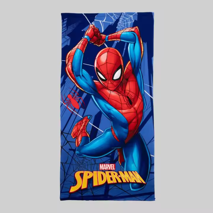 Toalla de Playa Estampada Spiderman, Modelo Street, Multicolor, 70x140cm, Marvel - 1