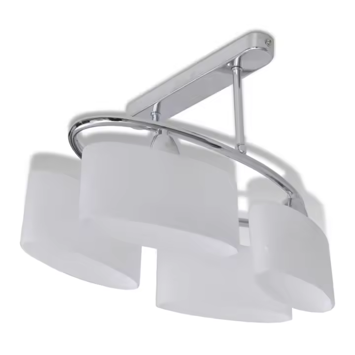 vidaXL Lámpara de Techo con Pantallas de Vidrio Elipsoide E14 Cantidad de bombillas 4, 6 - 1