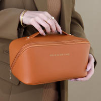1-4 Uds Bolsa de Cosméticos de Viaje de Gran Capacidad, Bolsa de Maquillaje de PU, Bolsa de Lavado de Viaje Multifuncional y Portátil de Viaje con Asa y Cremallera, para Viajes, Baño - details 11