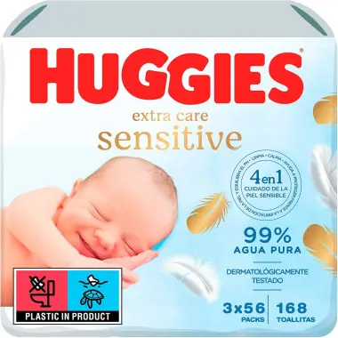 Toallitas Extra Care Sensitive (3 pack de 56). Huggies - 1
