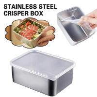 Caja De Almacenamiento De Alimentos Para Nevera Con Tapa De Plástico Acero Inoxidable Y Plástico Para Mariscos Frutas Verduras Caja De Picnic Moderna - details 15