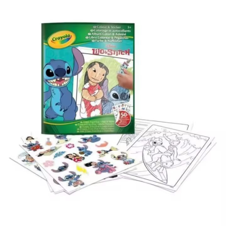 Crayola - libro de colorear y pegatinas Lilo & Stitch 04-0900 - 1